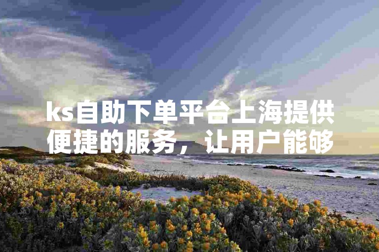 ks自助下单平台上海提供便捷的服务，让用户能够轻松地为自己增加人气粉丝。