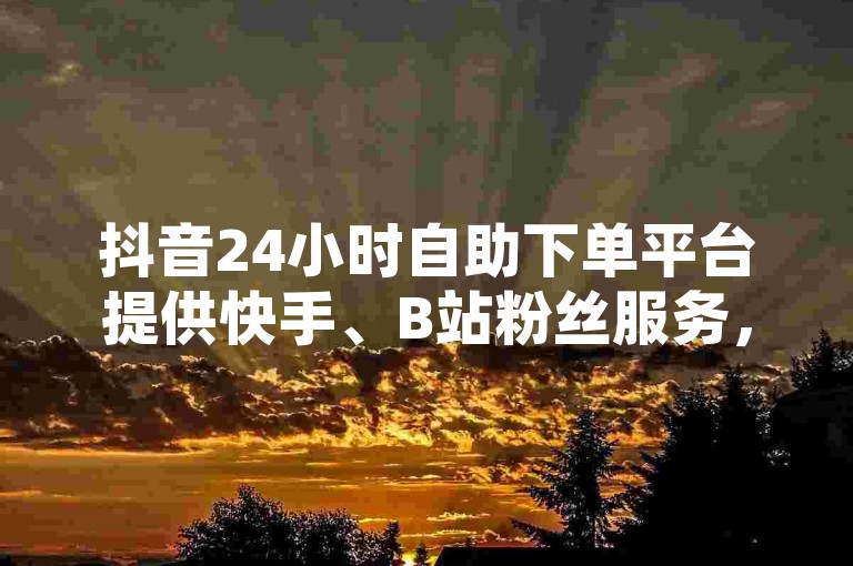 抖音24小时自助下单平台提供快手、B站粉丝服务，QQ商城助力探索网络新境界。