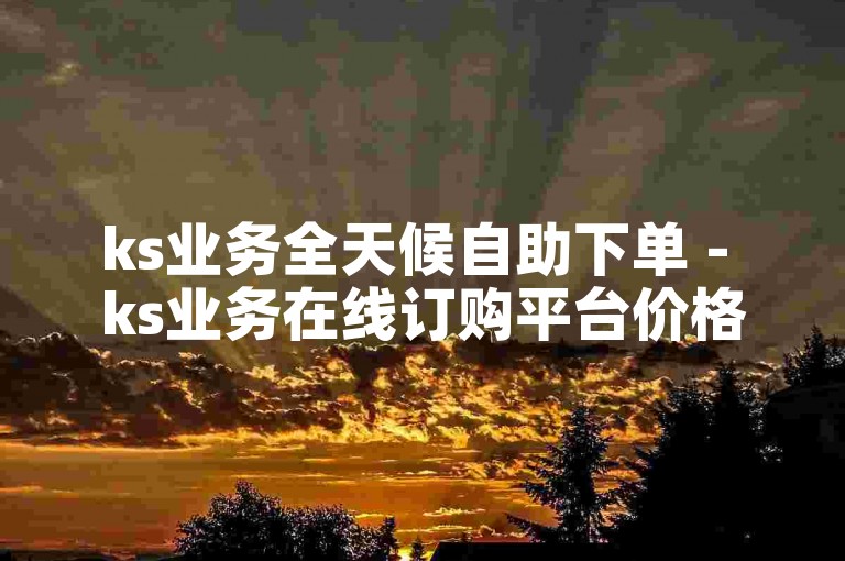 ks业务全天候自助下单 - ks业务在线订购平台价格优惠