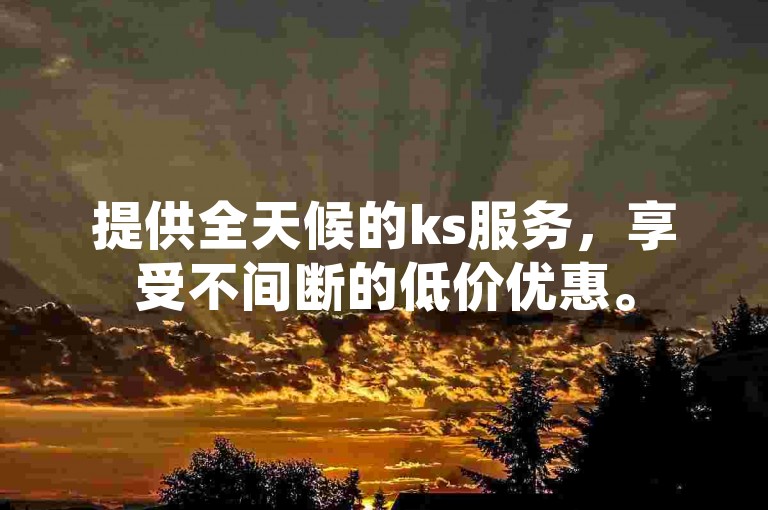 提供全天候的ks服务，享受不间断的低价优惠。