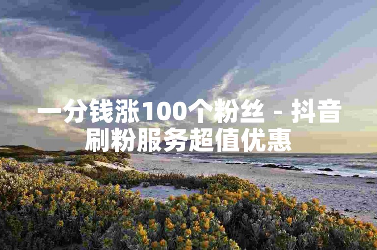 一分钱涨100个粉丝 - 抖音刷粉服务超值优惠