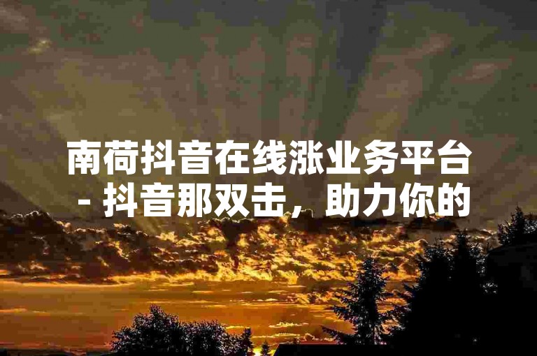 南荷抖音在线涨业务平台 - 抖音那双击，助力你的视频迅速走红。
