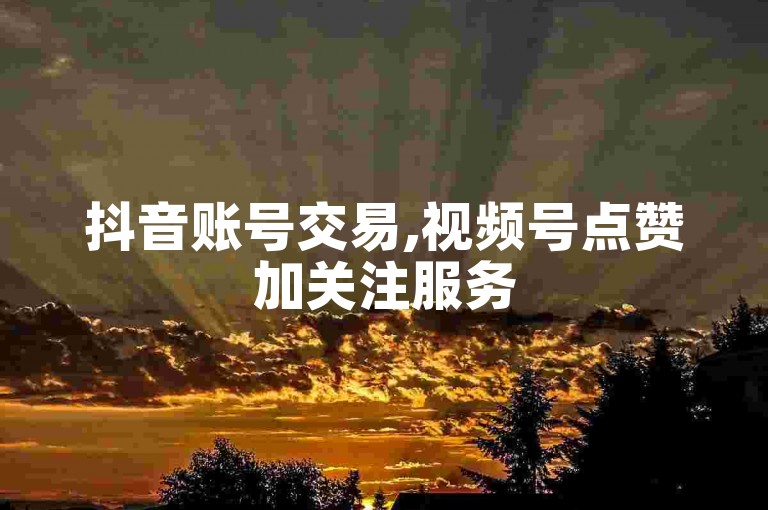 抖音账号交易,视频号点赞加关注服务