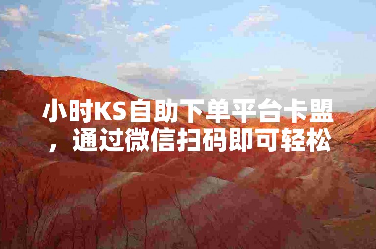 小时KS自助下单平台卡盟，通过微信扫码即可轻松实现自助下单操作。