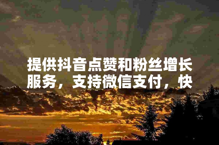 提供抖音点赞和粉丝增长服务，支持微信支付，快速安全到账。