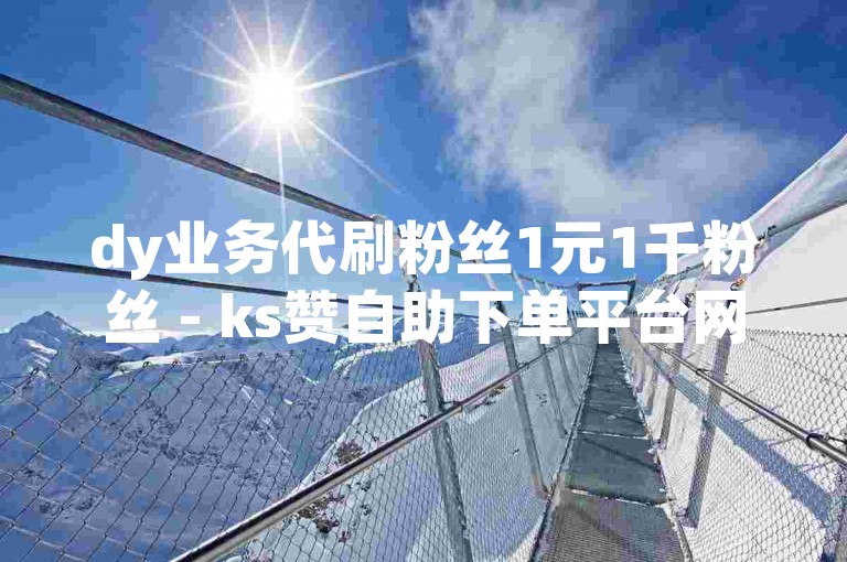 dy业务代刷粉丝1元1千粉丝 - ks赞自助下单平台网站雷神