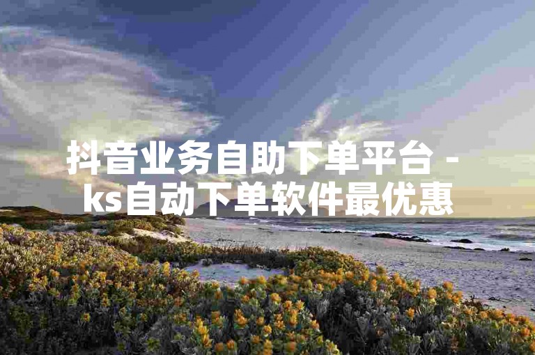 抖音业务自助下单平台 - ks自动下单软件最优惠