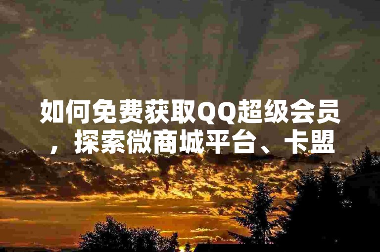 如何免费获取QQ超级会员，探索微商城平台、卡盟发卡网以及快手网红推荐的免费资源网站。