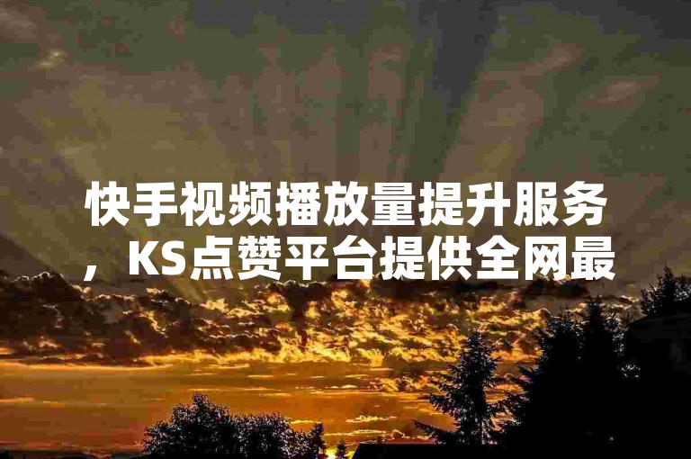快手视频播放量提升服务，KS点赞平台提供全网最优惠的价格。