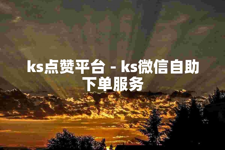 ks点赞平台 - ks微信自助下单服务