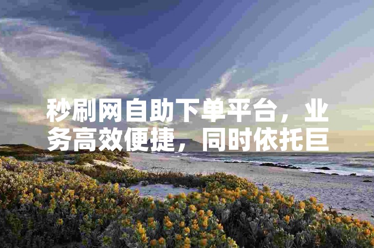 秒刷网自助下单平台，业务高效便捷，同时依托巨量千川推广官网的强大流量支持。