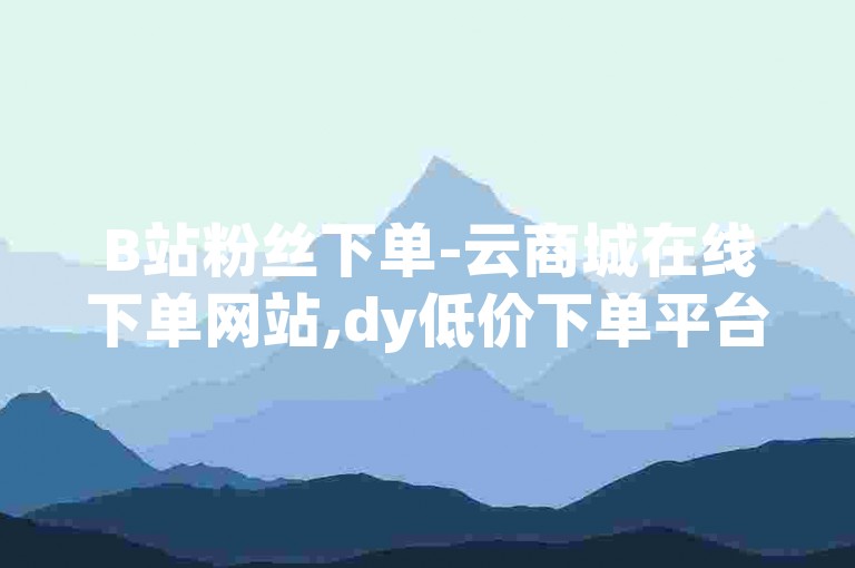 B站粉丝下单-云商城在线下单网站,dy低价下单平台秒到