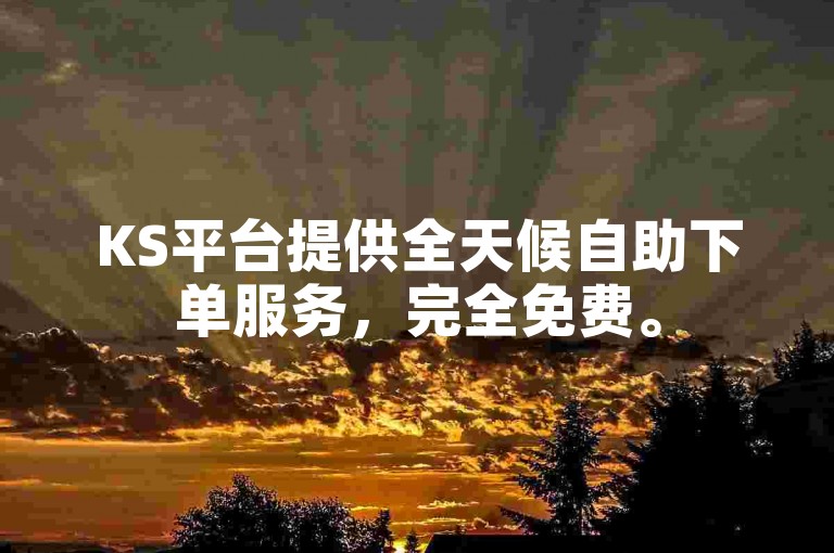 KS平台提供全天候自助下单服务，完全免费。