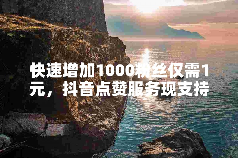 快速增加1000粉丝仅需1元，抖音点赞服务现支持自助下单。