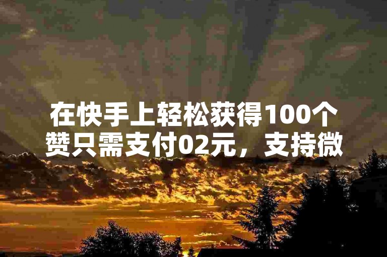 在快手上轻松获得100个赞只需支付02元，支持微信支付方式。