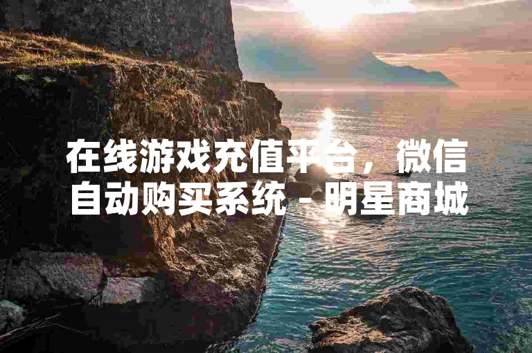 在线游戏充值平台，微信自动购买系统 - 明星商城 - 全天候自动服务站点