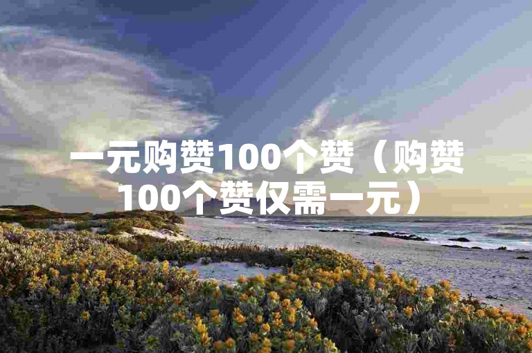 一元购赞100个赞（购赞100个赞仅需一元）