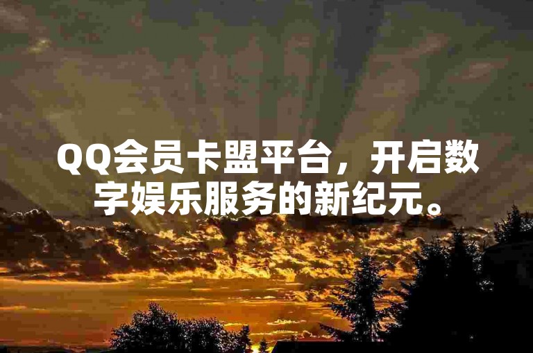 QQ会员卡盟平台，开启数字娱乐服务的新纪元。