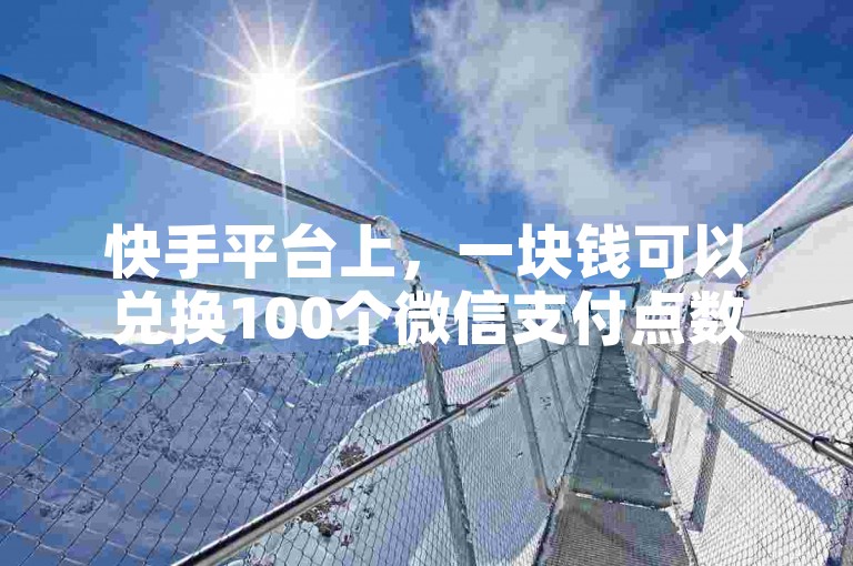 快手平台上，一块钱可以兑换100个微信支付点数。