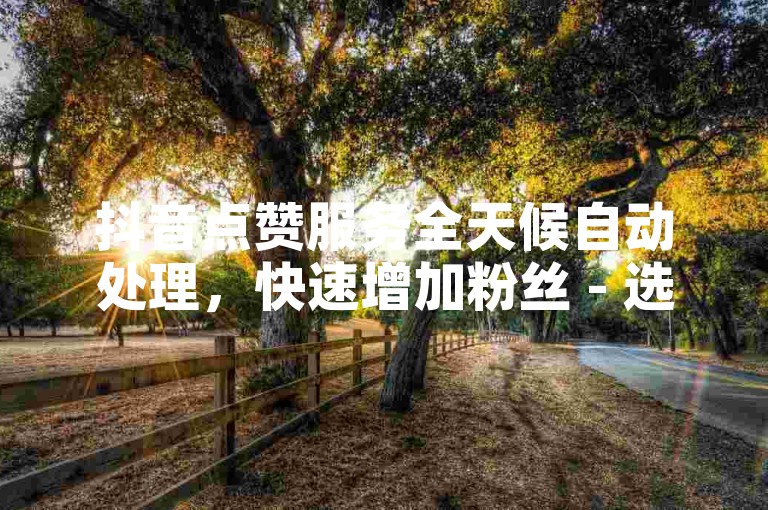 抖音点赞服务全天候自动处理，快速增加粉丝 - 选择24小时老马的抖音推广服务，享受每日免费领取1000次视频播放量。