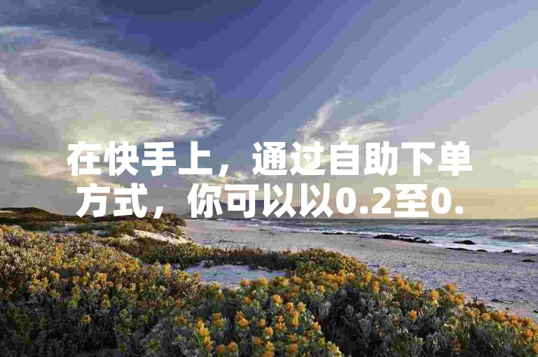 在快手上，通过自助下单方式，你可以以0.2至0.5元的价格获得1000个赞。