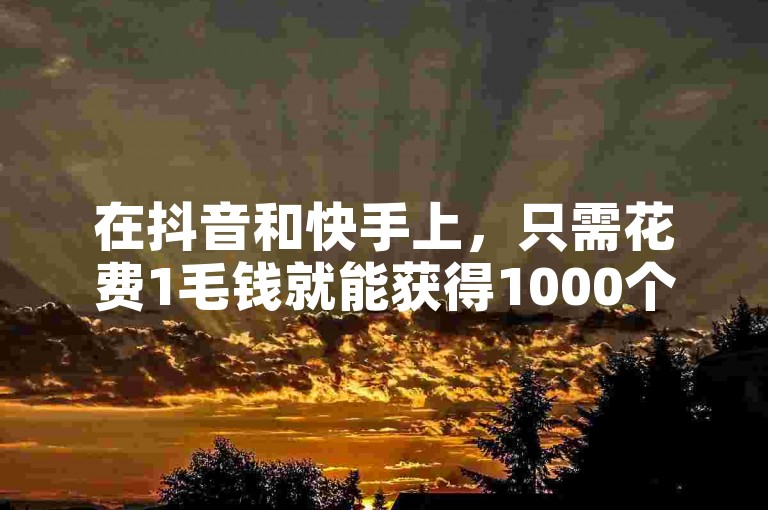 在抖音和快手上，只需花费1毛钱就能获得1000个关键词的积累服务（一种高效的抖音快手关键词积累策略，以极低的成本实现每1000个关键词的快速积累！）。