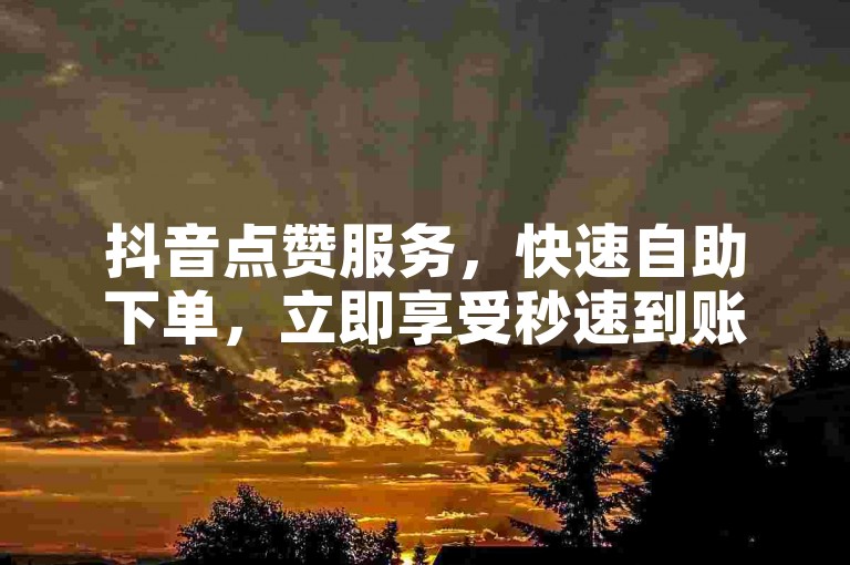 抖音点赞服务，快速自助下单，立即享受秒速到账的便捷体验。