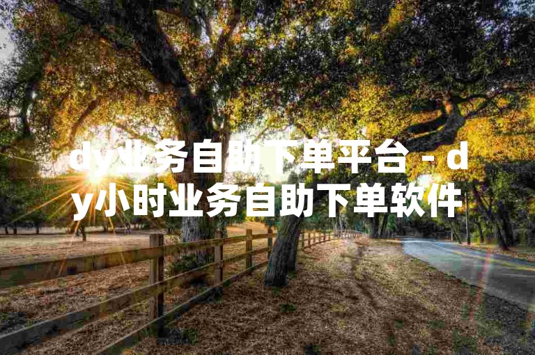 dy业务自助下单平台 - dy小时业务自助下单软件