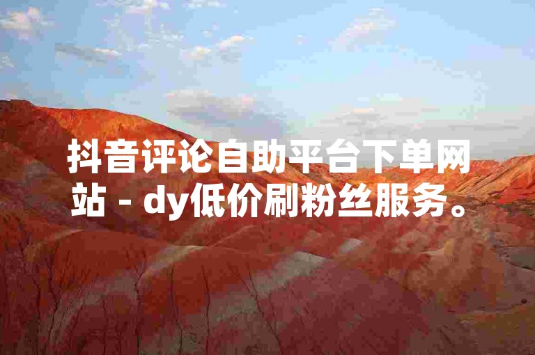 抖音评论自助平台下单网站 - dy低价刷粉丝服务。