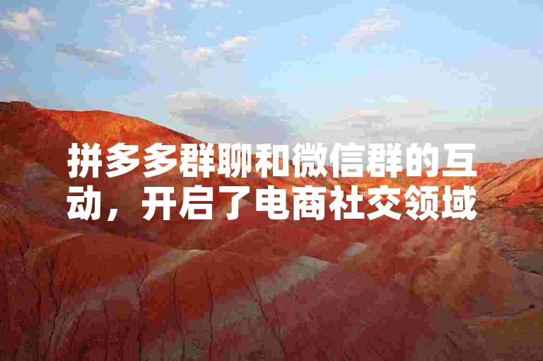 拼多多群聊和微信群的互动，开启了电商社交领域的全新探索之旅。