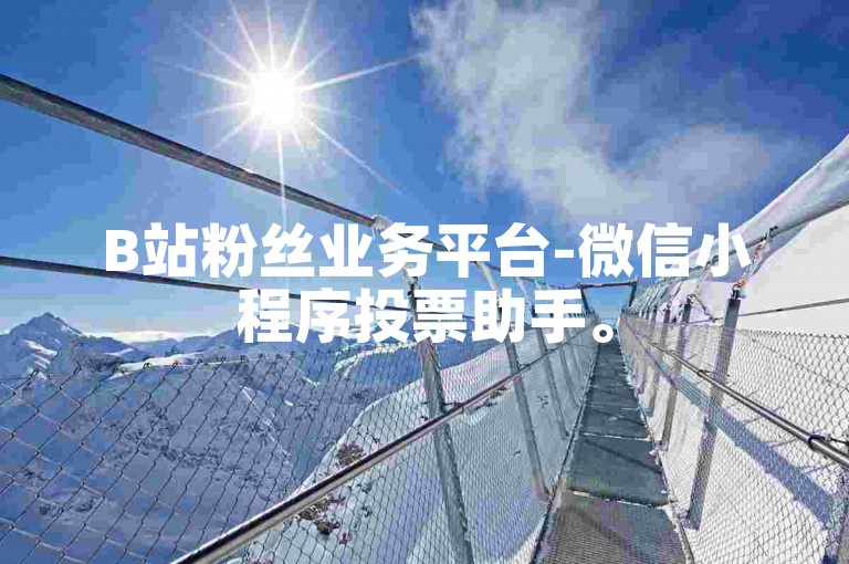 B站粉丝业务平台-微信小程序投票助手。