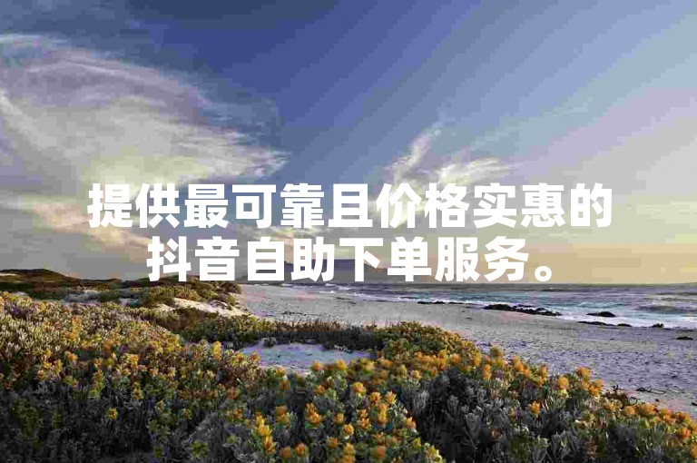提供最可靠且价格实惠的抖音自助下单服务。