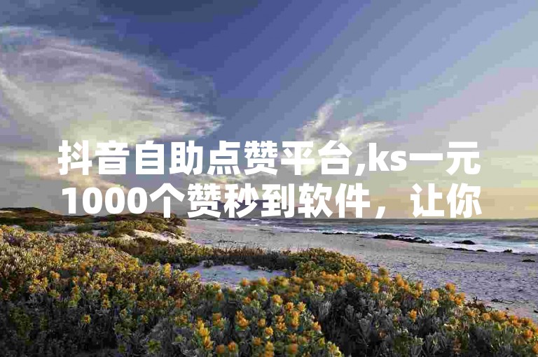 抖音自助点赞平台,ks一元1000个赞秒到软件，让你的短视频瞬间火爆。