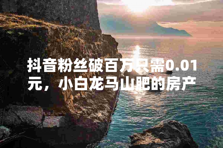 抖音粉丝破百万只需0.01元，小白龙马山肥的房产装修网站提供专业服务，dy业务微信 - 24小时自助下单平台 - 抖音10元即可获得1000真实粉丝！