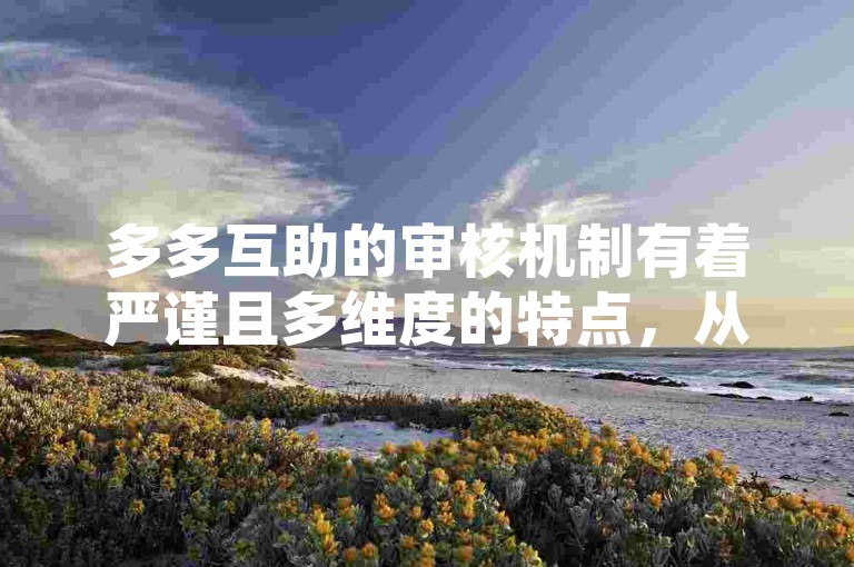 多多互助的审核机制有着严谨且多维度的特点，从申请信息的初步核实，到相关证明材料的细致查验，再到对整个互助事件背景的综合考量等，每一个环节都紧密相连、环环相扣，旨在确保每一笔互助申请都能在公平、公正、公开的准则下得到妥善处理，切实保障参与者的合法权益，维护多多互助平台的稳定与良好秩序。