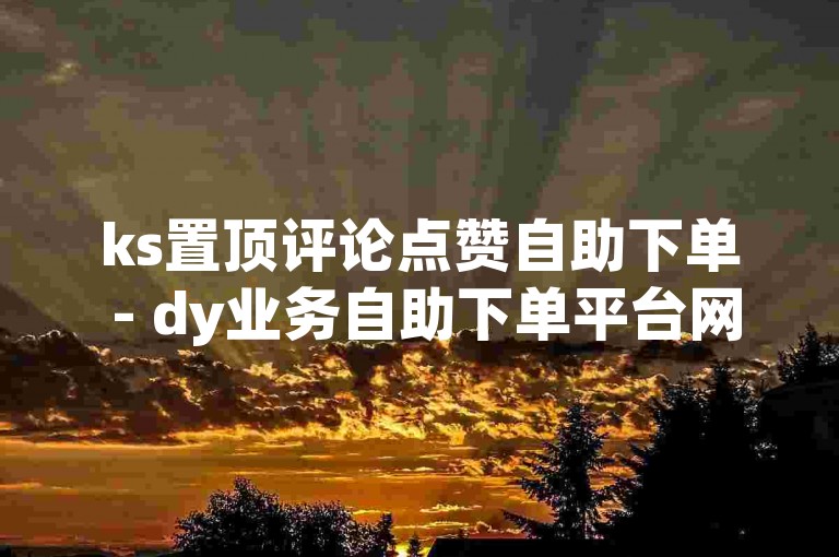 ks置顶评论点赞自助下单 - dy业务自助下单平台网站天天