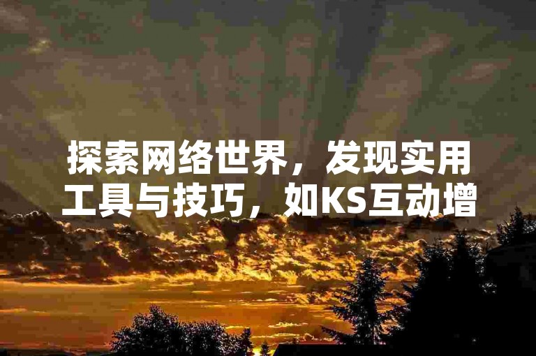 探索网络世界，发现实用工具与技巧，如KS互动增强、拼多多助力秘籍，以及快手账号安全指南。