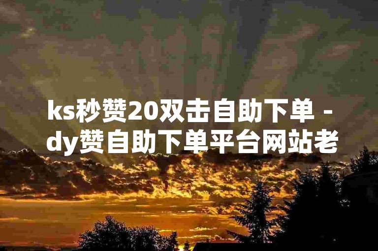 ks秒赞20双击自助下单 - dy赞自助下单平台网站老马