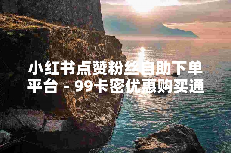 小红书点赞粉丝自助下单平台 - 99卡密优惠购买通道