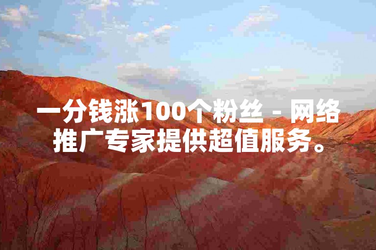 一分钱涨100个粉丝 - 网络推广专家提供超值服务。