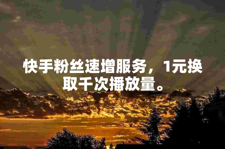 快手粉丝速增服务，1元换取千次播放量。