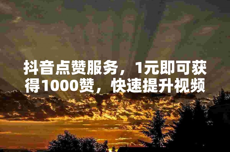 抖音点赞服务，1元即可获得1000赞，快速提升视频热度。
