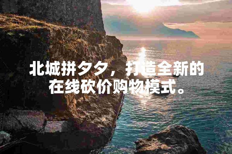 北城拼夕夕，打造全新的在线砍价购物模式。