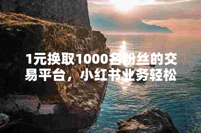 1元换取1000名粉丝的交易平台，小红书业务轻松下单。