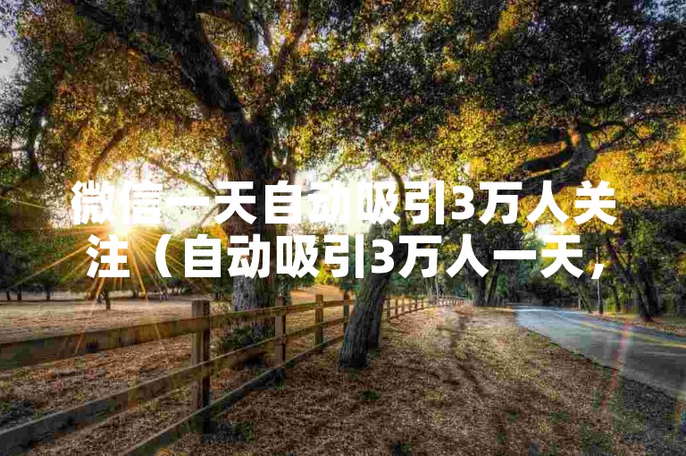 微信一天自动吸引3万人关注（自动吸引3万人一天，微信高效引流）。