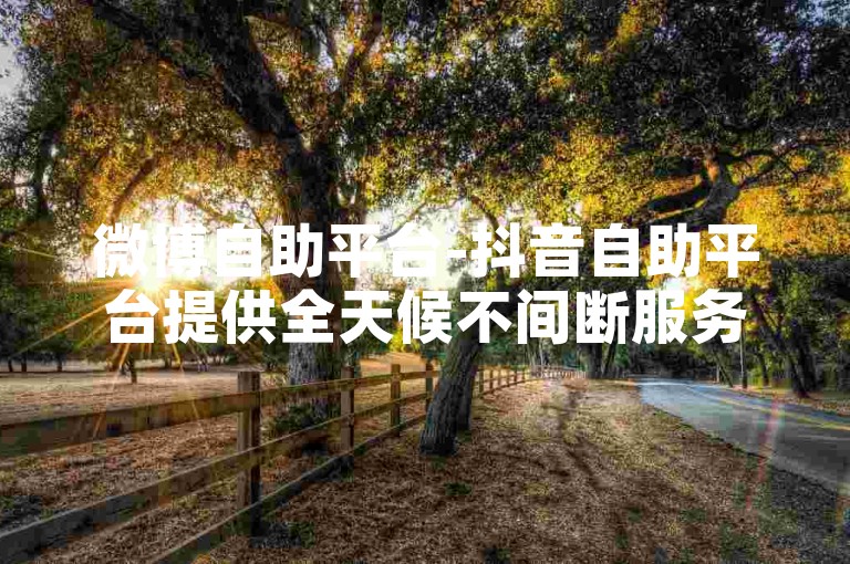 微博自助平台-抖音自助平台提供全天候不间断服务。