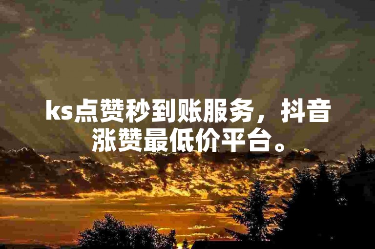 ks点赞秒到账服务，抖音涨赞最低价平台。
