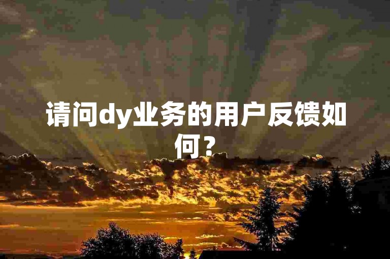 请问dy业务的用户反馈如何？