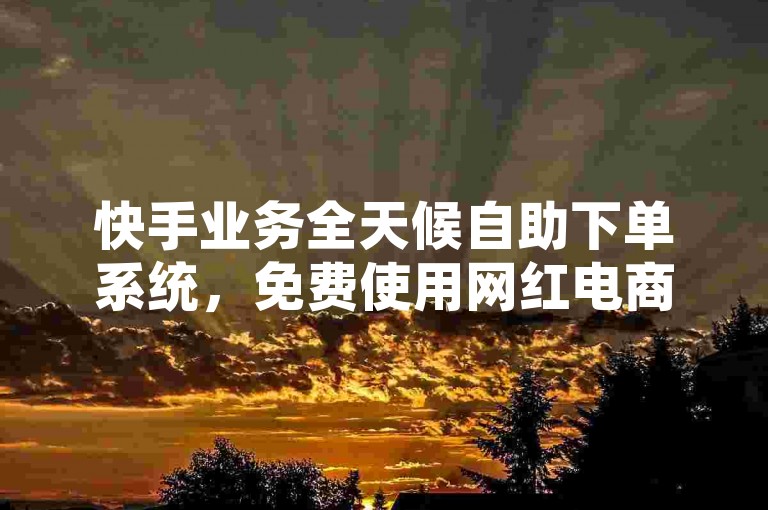 快手业务全天候自助下单系统，免费使用网红电商云购服务 - 抖音粉丝增长助手 - 秒拍视频点赞加关注。