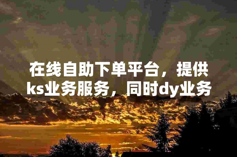 在线自助下单平台，提供ks业务服务，同时dy业务也能享受低价优惠。